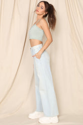 Esther Wide Leg Trouser Jean - Light Wash Ins Street